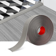 PVC Floor Transition Strip - Self Adhesive Gray Wood Grain Design, 3m x 5cm, Multicolor Options, Durable PVC Material