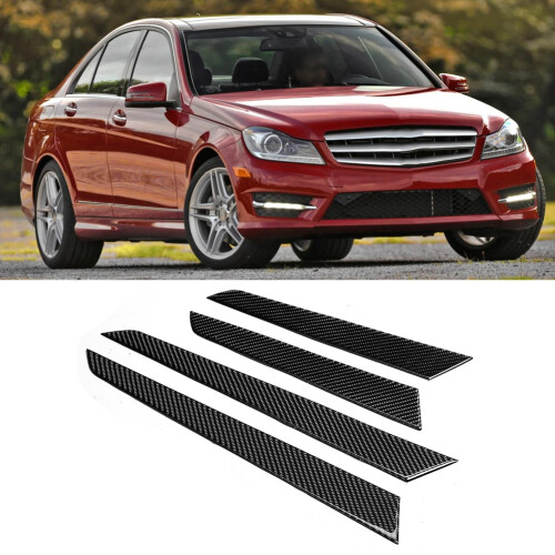 4PCS Interior Door Panel Cover Trim Real Carbon 1