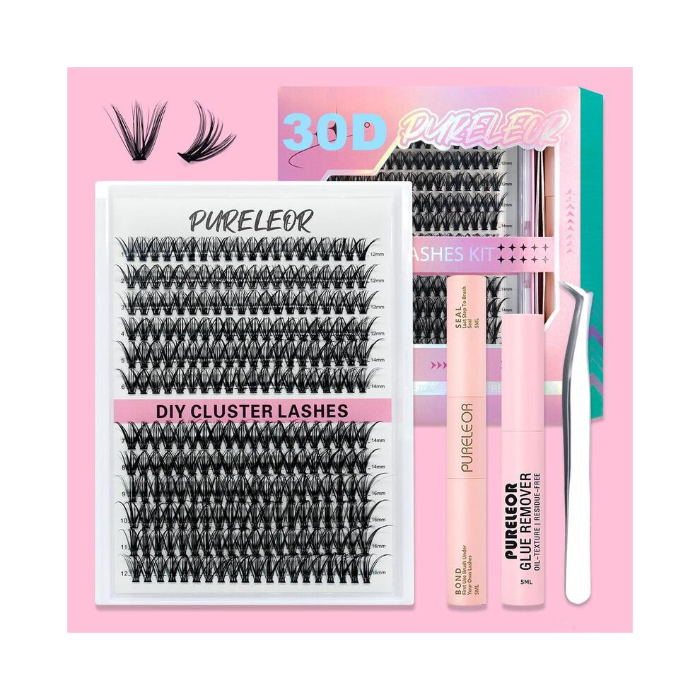 (30D Lashes) PURELEOR 30D 40D Cluster Lashes Kit DIY Eyelashes Extensions