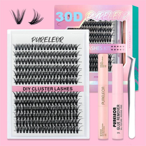 (40D Lashes) PURELEOR 30D 40D Cluster Lashes Kit DIY Eyelashes Extensions 1