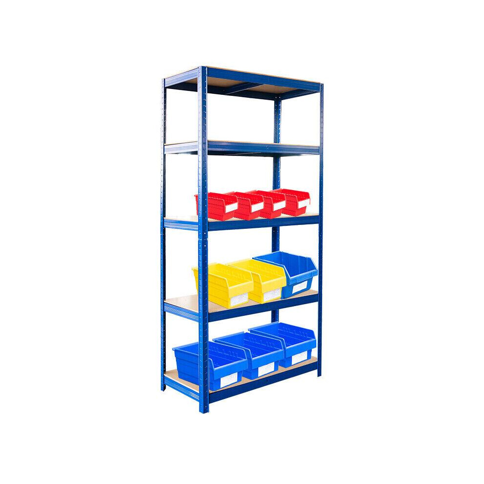 (Blue, 150X70x30cm) Jupiterjx Heavy Duty Boltless 5 Tier Racking Shed Garage Shelving Storage Shelves Steel Unit Metal Organiser 8011452224465