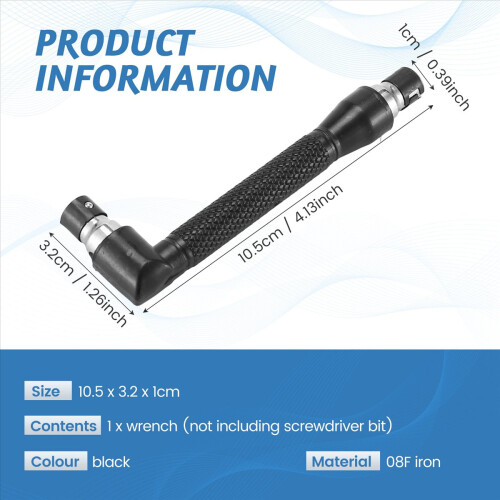 L Shape 1/4Inch Hex Wrench Double Head Right Angle Screwdriver Bits 2