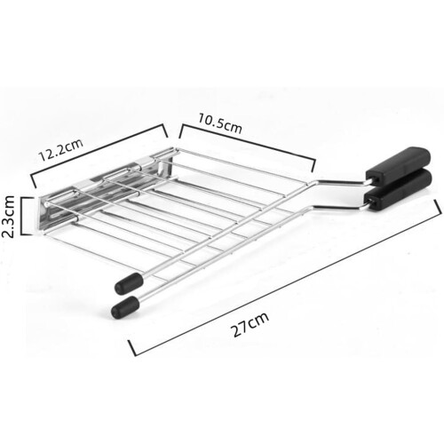 Toast Bread Slice Holder - Heavy Duty Griddle Warming Rack for Baking, Black Sandwich Cage Kitchen Tool 1