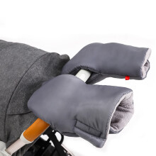 Upgraded Extended Stroller Gloves, Thick Artificial Wool Hand Muff, Waterproof Winter Mittens for Pushchair Pram, Grey, One Size