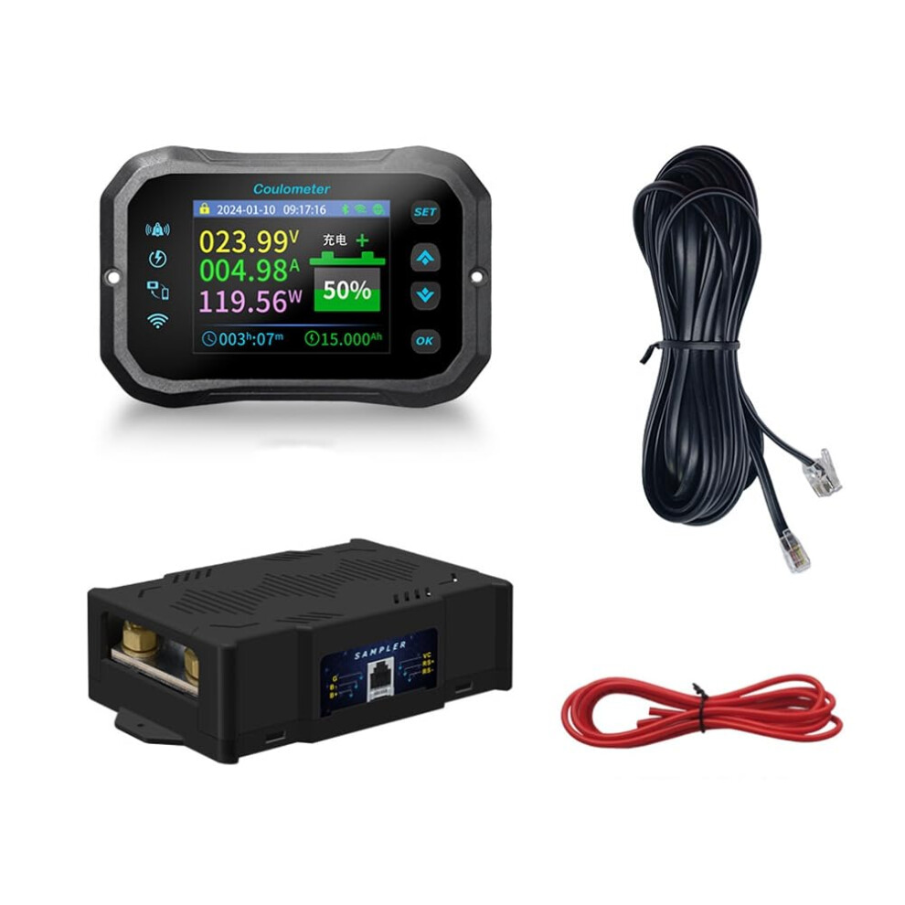 Wifi Coulomb Meter Rv Battery Monitor With Digital Display, Battery Capacity Tester For 12V And 24V Batteries 6447073608056
