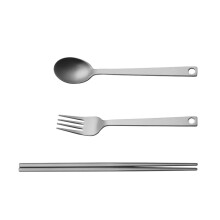 Travel Camping Cutlery Set Portable Utensils Metal Fork Spoon