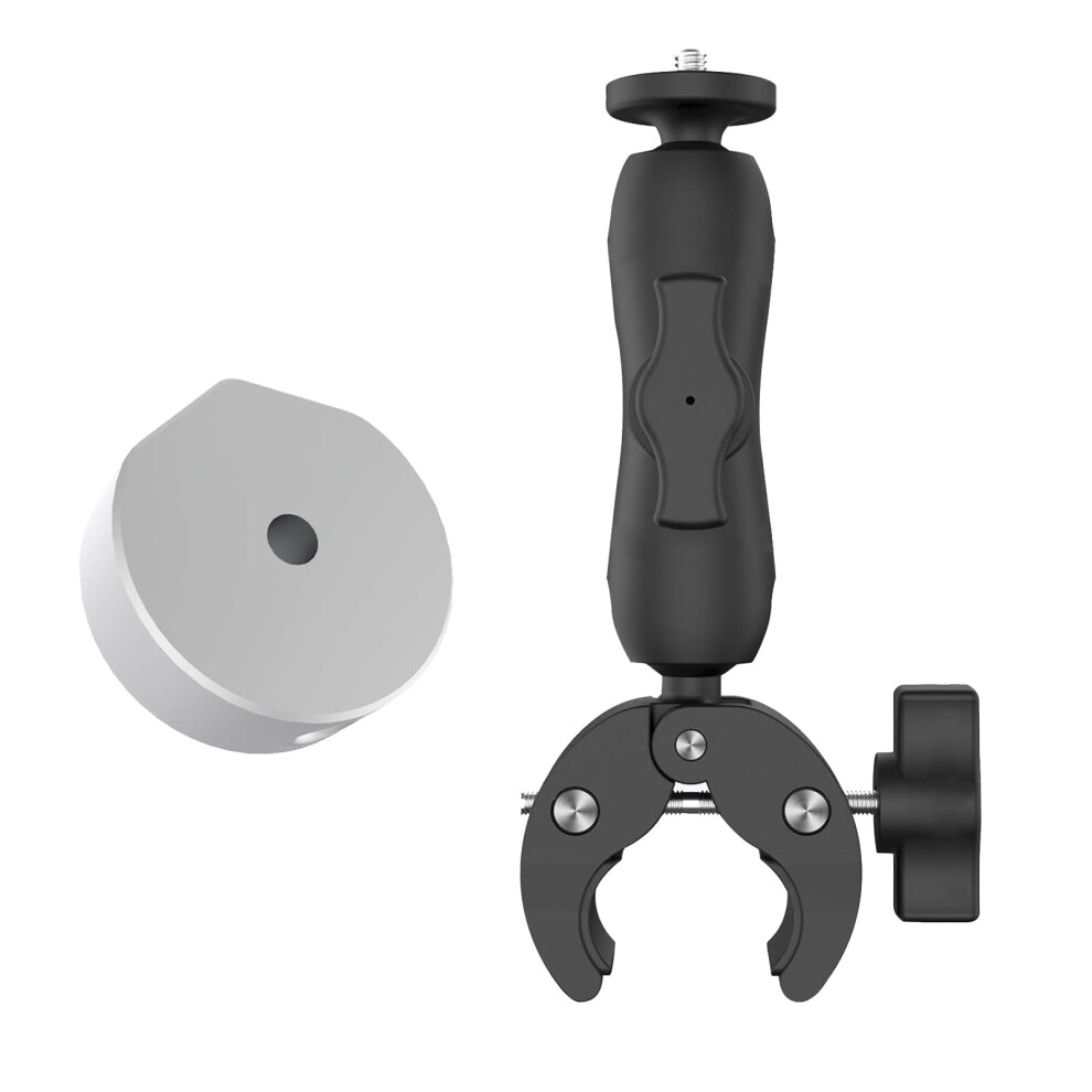 Pole Clamp Mount Adjustable Bracket For Mini Antenna, Secure Installation For Rv And Yacht Poles, Includes Mount And Adapter Silver 9016109788559