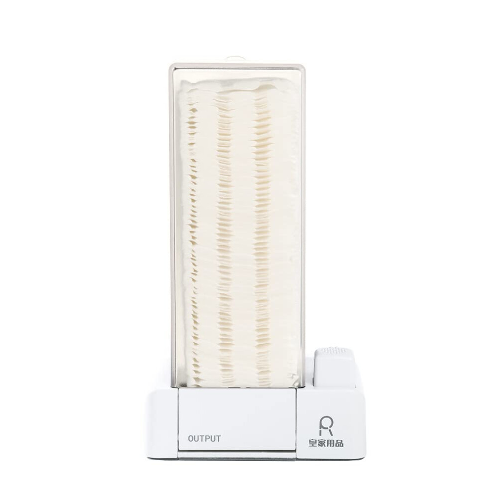 Automatic Cotton Pad Holder for Makeup Removers, White Cosmetic Organizer for Lint-Free Nail Wipes, Model 203