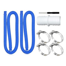 Flexible Pool Filter Hoses For Hot Tubs And Spas Blue With Hose Connector And Mounting Hardware Hose Adapter Connector