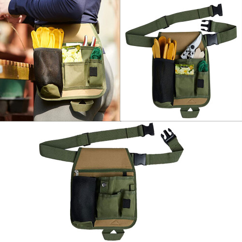 Multi Pocket Garden Tool Organizers with Large Zippered 1