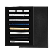 8 Pack Men Tie Clasps Simple Designs Men Tie Clip for Casual and