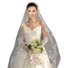 Elegant Wedding Bride Veil with Hair Comb Single Layer Flower