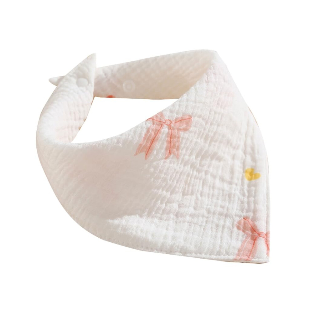 4-Layers Baby Bibs Triangle Feeding Bibs for Infants, Cotton Drooling Apron Burp Cloths, Adjustable Bow Tie Design