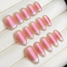 (Short Square, Small) Strawberry, Handmade Press On Nails, Salon Acrylic Gel quality, 10pcs, False Nails - FAIRY