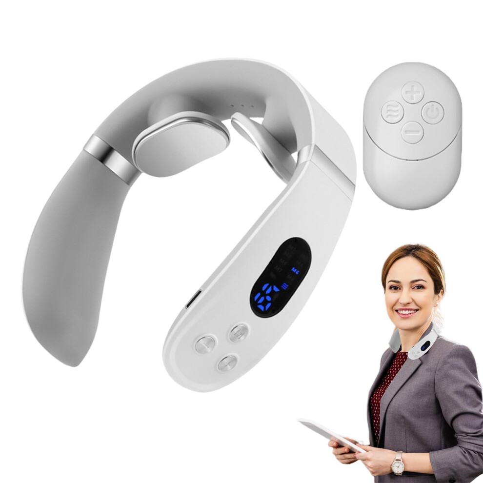 Deep Tissue Neck Massager Cordless Portable Muscle Massage Device for Men Women Adjustable Heat and Shiatsu Relief