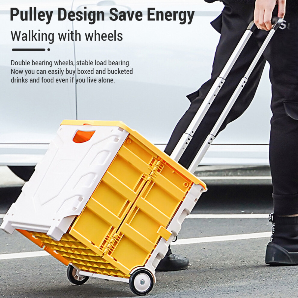 Large Capacity Foldable Grocery Cart with Wheels, 39x37x35CM, Multiple Colors-image-OPC-PKF7RY5-NEW