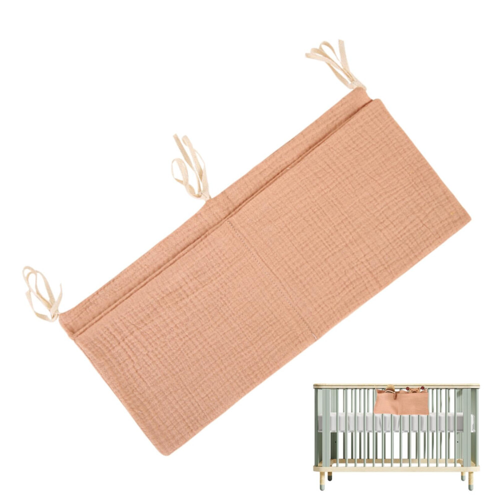 Crib Storage Bag Multifunctional Diaper Organizer Bedside Holder Pouches Portable for Pacifiers Toys and Baby Accessories