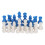 32PCS Blue White Chess Set: Durable Portable 49mm King Chessmen 14