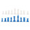 32PCS Blue White Chess Set: Durable Portable 49mm King Chessmen 3