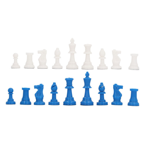 32PCS Blue White Chess Set: Durable Portable 49mm King Chessmen 2
