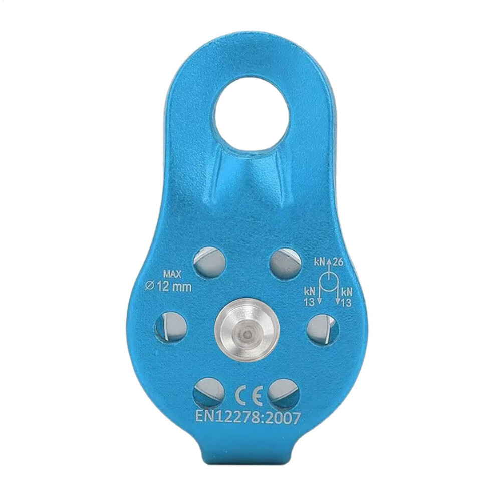 Rescue Pulley | Small Aluminum Rope Pulley 20Kn Single Sheave Fixed Eye For Climbing High-Altitude Traverse Blue 9084446861587