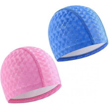 2Pcs Swimming Cap Lightweight Swim Hat Comfortable No-Slip Swim Cap for Women Men Kids, Blue and Pink