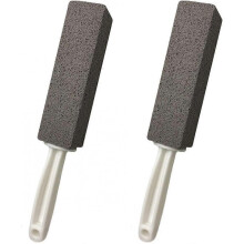 2 Pack Pumice Cleaning Stone with Handle, Toilet Bowl Cleaner Toilet Brush with Non-Slip Long Plastic Handle