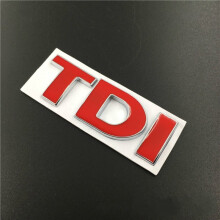 Metal TDI Letters Rear Trunk Emblem Badge Sticker Decals For VW,Red TDI