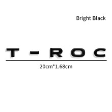 ABS Plastic Sliver/Black Car Rear Bumper Trunk TROC T-ROC Letter Logo,2