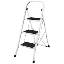 (3 Step Ladder ) 1 2 3 Step Ladder Folding Portable Compact Heavy Duty Iron Anti-Slip Mat Stool