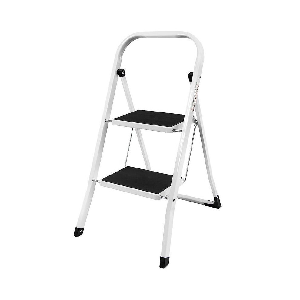 (2 Step Ladder ) 1 2 3 Step Ladder Folding Portable Compact Heavy Duty Iron Anti-Slip Mat Stool 8011452220931