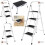 (Half Step Stool ) 1 2 3 Step Ladder Folding Portable Compact Heavy Duty Iron Anti-Slip Mat Stool 3