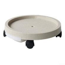 Removable Flowerpot Tray Base with Rolling Wheels, 400mm Size, Durable Material for Home Garden Use