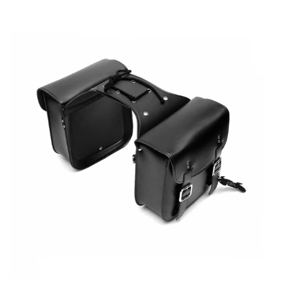 Saddle Bags Universal Motorcycle Saddlebags 2 Pcs Leather Side Bags For Motorbike Storage Luggage Tail Parts Black 6038364325099