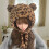 Popular Plush Leopard Hat Furry Bear Ear Skull Hat Thicken Caps 4