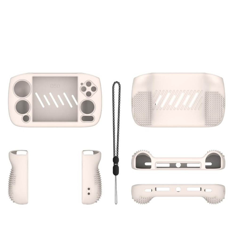 Silicone Protective Case For Anbernic Rg Cubexx Shockproof Sleeve With Lanyard, Soft Skin Cover, Color White 9016109791139