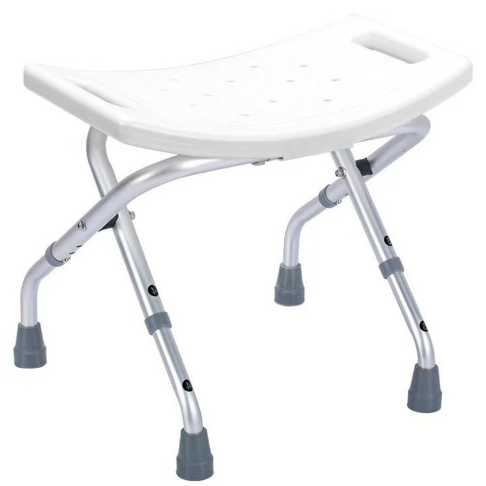 Folding Aluminium Bath Shower Chair with Adjustable Height, Non-Slip Shower Stool for Elderly and Disabled with Handles