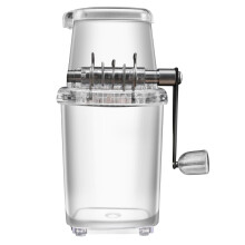 Ice Crusher Manual Ice Grinder for Home Use, Hand Cranked Slushie Machine with Non-Slip Handle and Openable Lid