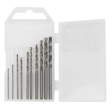 Silver Aluminum Alloy Hand Twist Drill Set, 10 Sizes, 12cm
