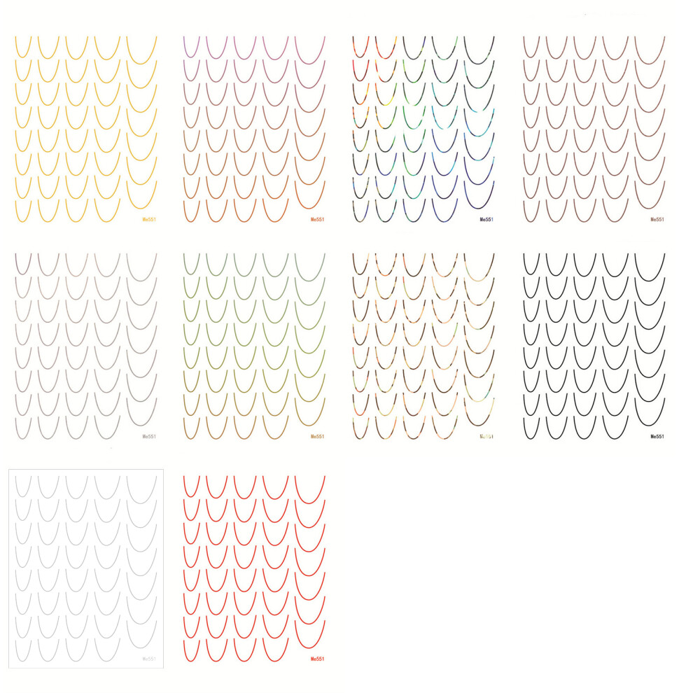 12 Sheets French Tip Line Nail Stickers Gradient French Line