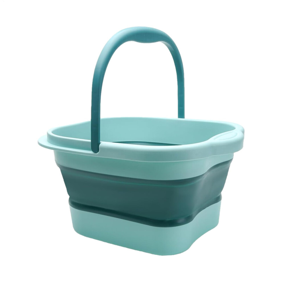Foot Bath Bucket - 15L Portable Foldable Foot Soaking Tub with Handle in Light Green for Travel