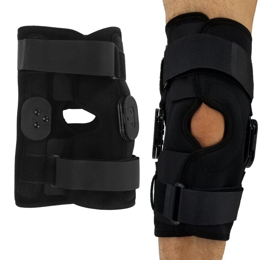 Breathable Hinged Knee Brace for Men Women, Adjustable Support for Injury & Stability