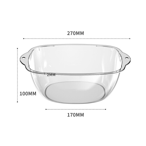 Stylish Transparent PET Wash Basin, Multiple Sizes, Durable 2mm Thickness 1