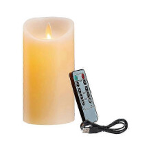 (12.5cm) LED Flickering Flameless Candles with Remote Control - Rechargeable Real Wax Candles for Homes and Events