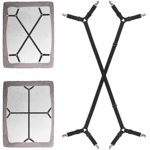 Sheet Fasteners, 2-pack Adjustable Cross Fit Sheet with Clip 1