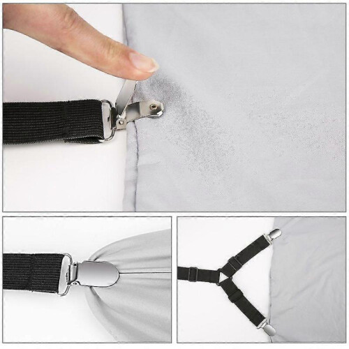 Sheet Fasteners, 2-pack Adjustable Cross Fit Sheet with Clip 2