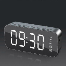 Multifunctional Led Digital Alarm Clock, Bluetooth Speaker, Bedside Desktop Luminous Electronic Music Box, Black