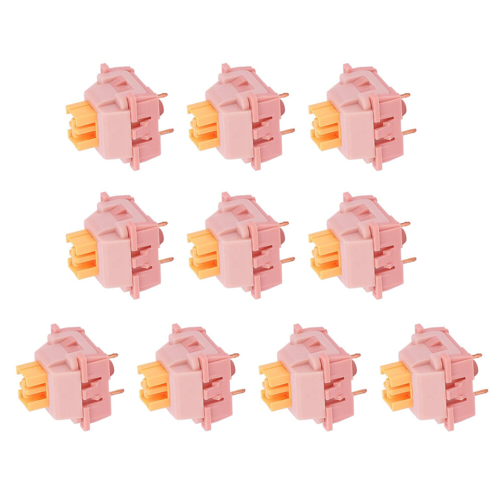 Quiet Line Mechanical Switches Pre-Lubed Tactile 3Pin Axises For Custom Gaming Keyboards - 10Pc Set Cream/Yellow/Peach 9084446863222