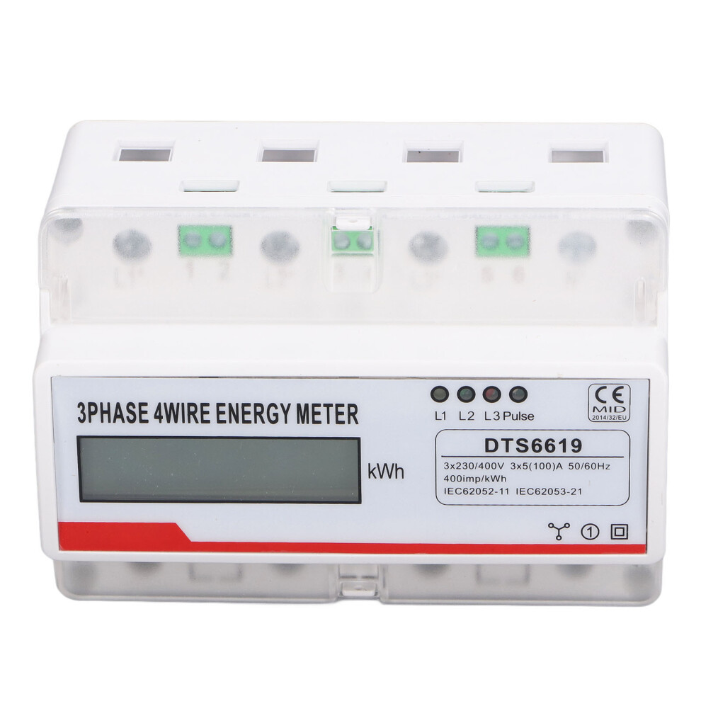 7P Energy Meter 3 Phase Lcd Kwh Monitor 35Mm Rail 230-400V 5(100)A 8711348978440
