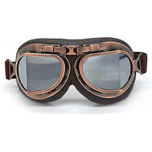 Style Motorcycle Cruiser Scooter Goggle Bike Racer Cruiser Touring Half Helmet Goggles (Bronze, Silver)